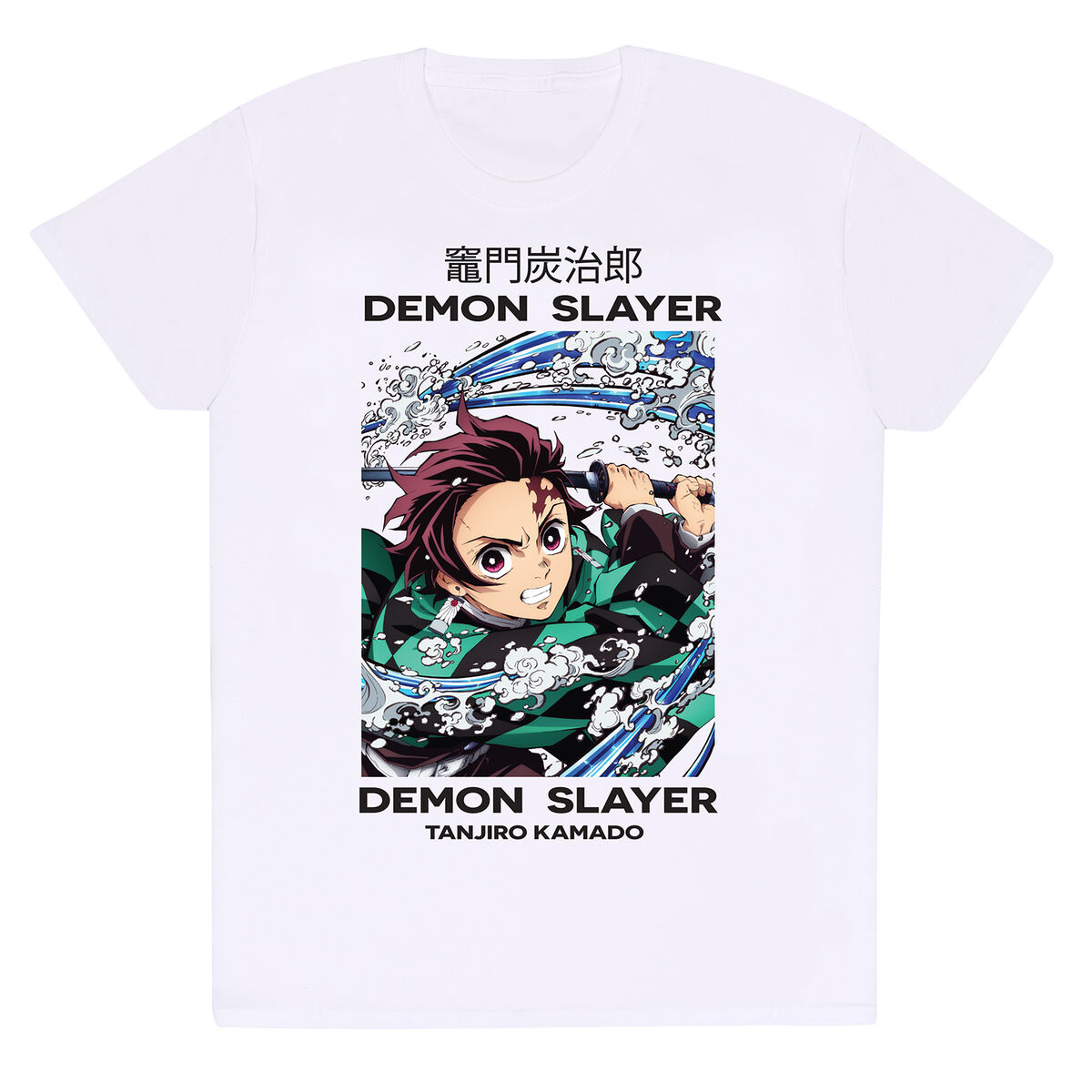 Camiseta de Manga Corta Demon Slayer Whirlpool Blanco Unisex (Tallas: S-M-L-XL-XXL)