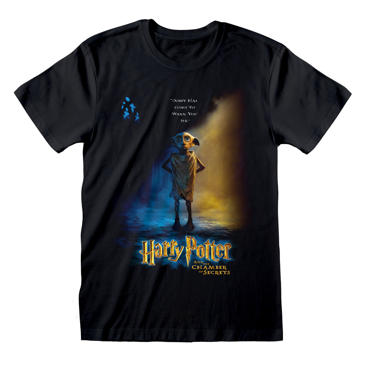 Camiseta de Manga Corta Harry Potter Dobby Poster Negro Unisex (Tallas: S-M-L-XL-XXL)