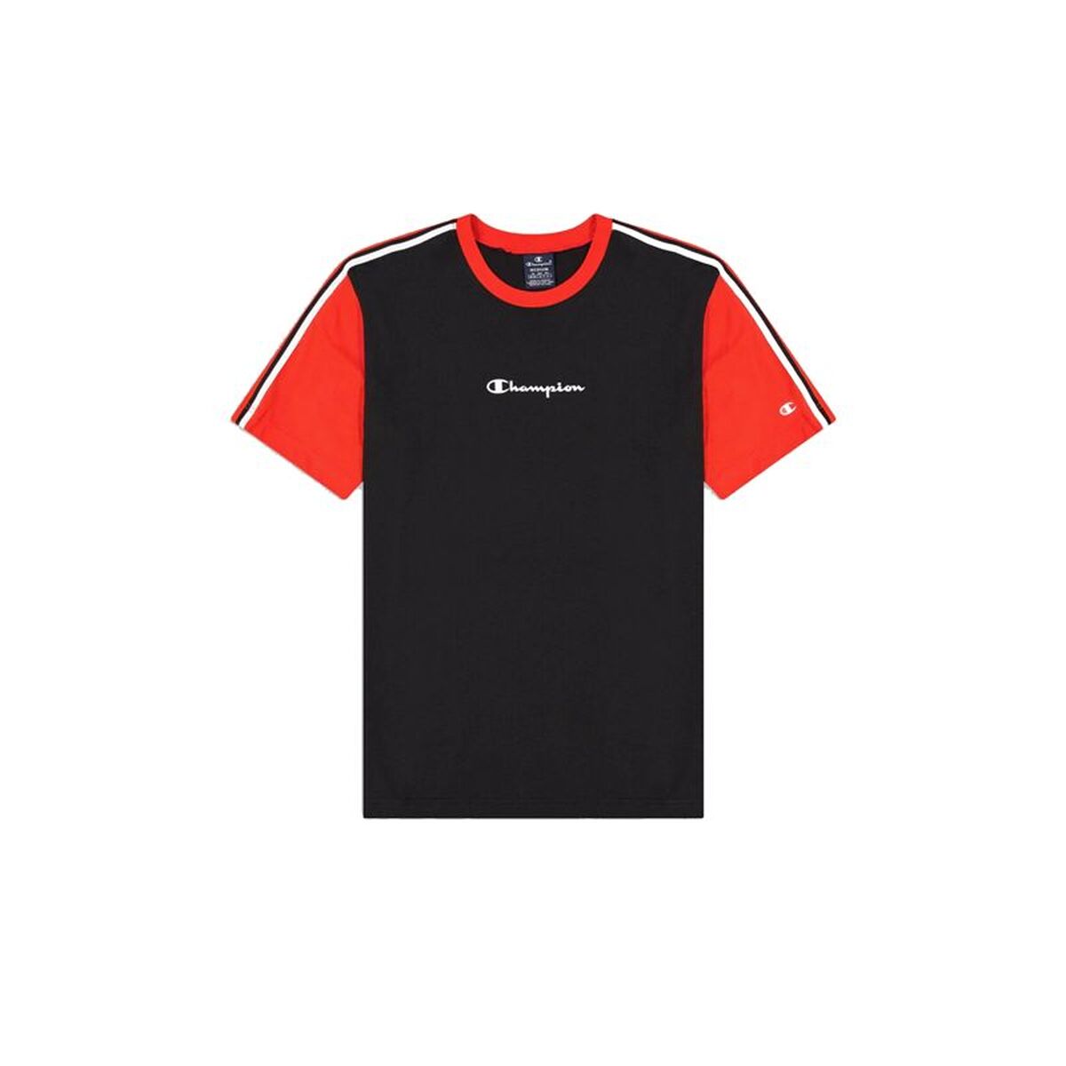 Camiseta de Manga Corta Hombre Champion Negro (Talla: S-M-L)