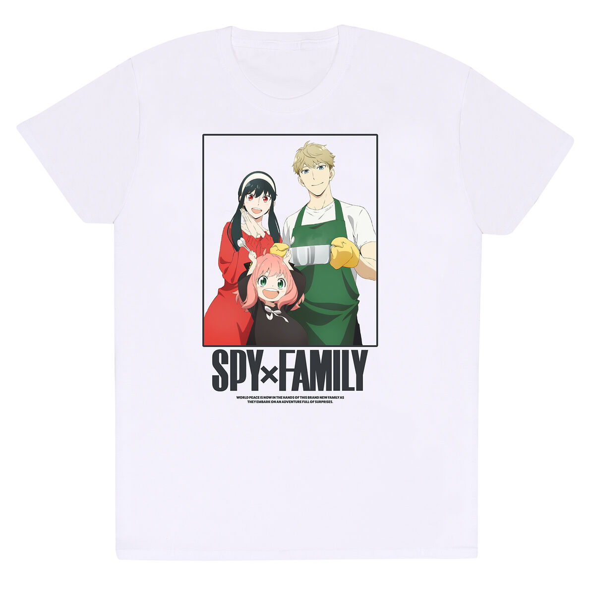 Camiseta de Manga Corta Spy X Family Full Of Surprises Blanco Unisex (Tallas: S-M-L-XL-XXL)