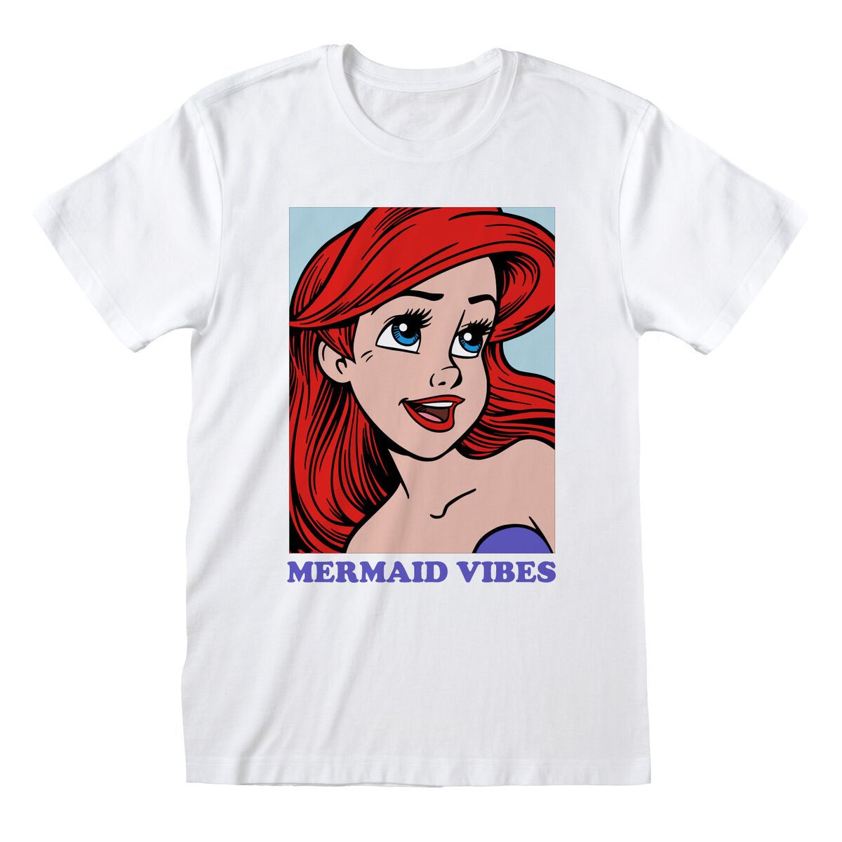 Camiseta de Manga Corta The Little Mermaid Mermaid Vibes Blanco Unisex (Tallas: S-M-L-XL-XXL)