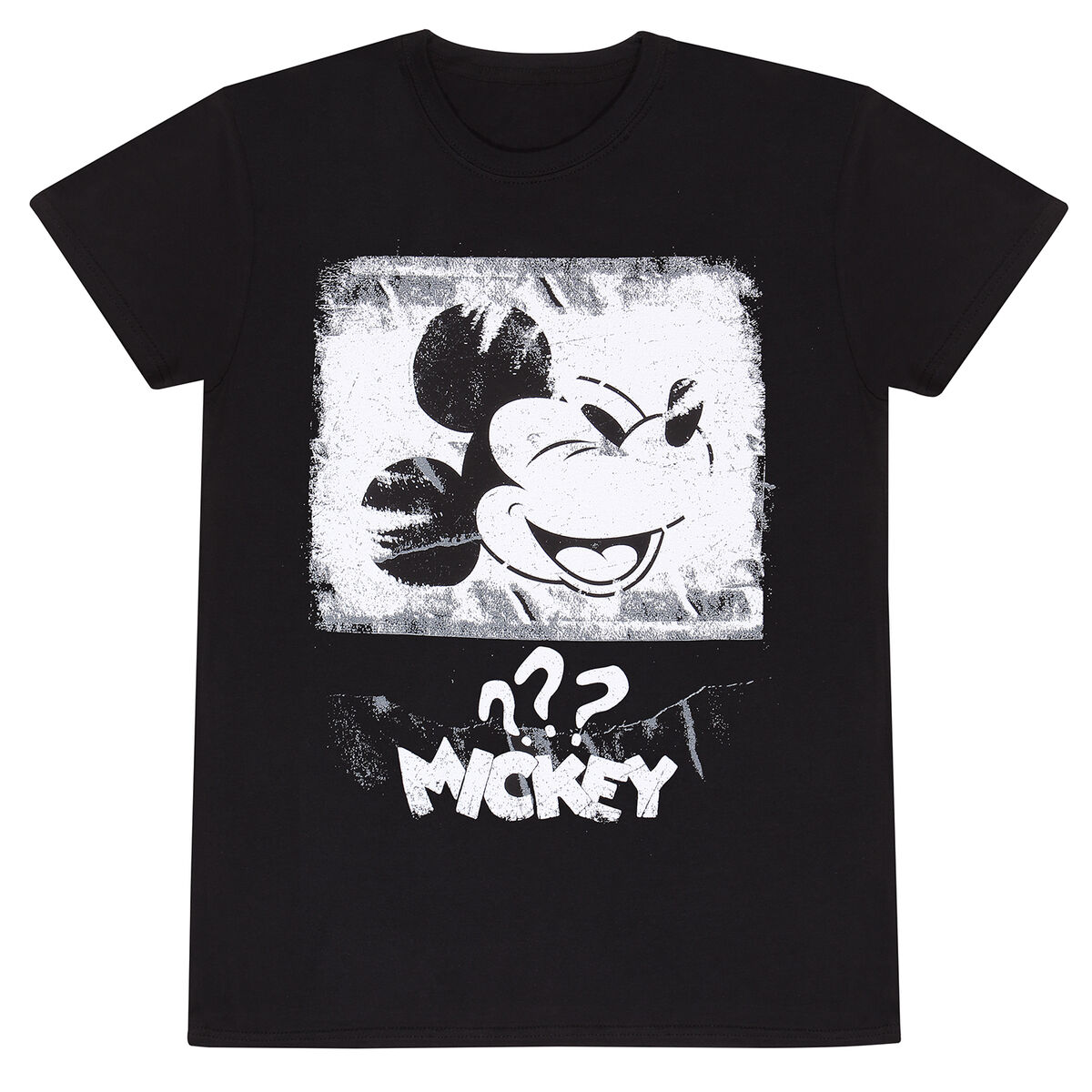 Camiseta de Manga Corta Unisex Mickey Mouse Poster Style Negro (Tallas: S-M-L-XL-XXL)