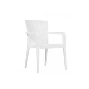 Sillón JAZMIN, apilable, polipropileno blanco