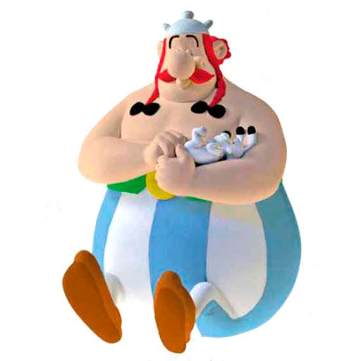 Figura hucha Obelix Sentado Asterix El Galo 17cm