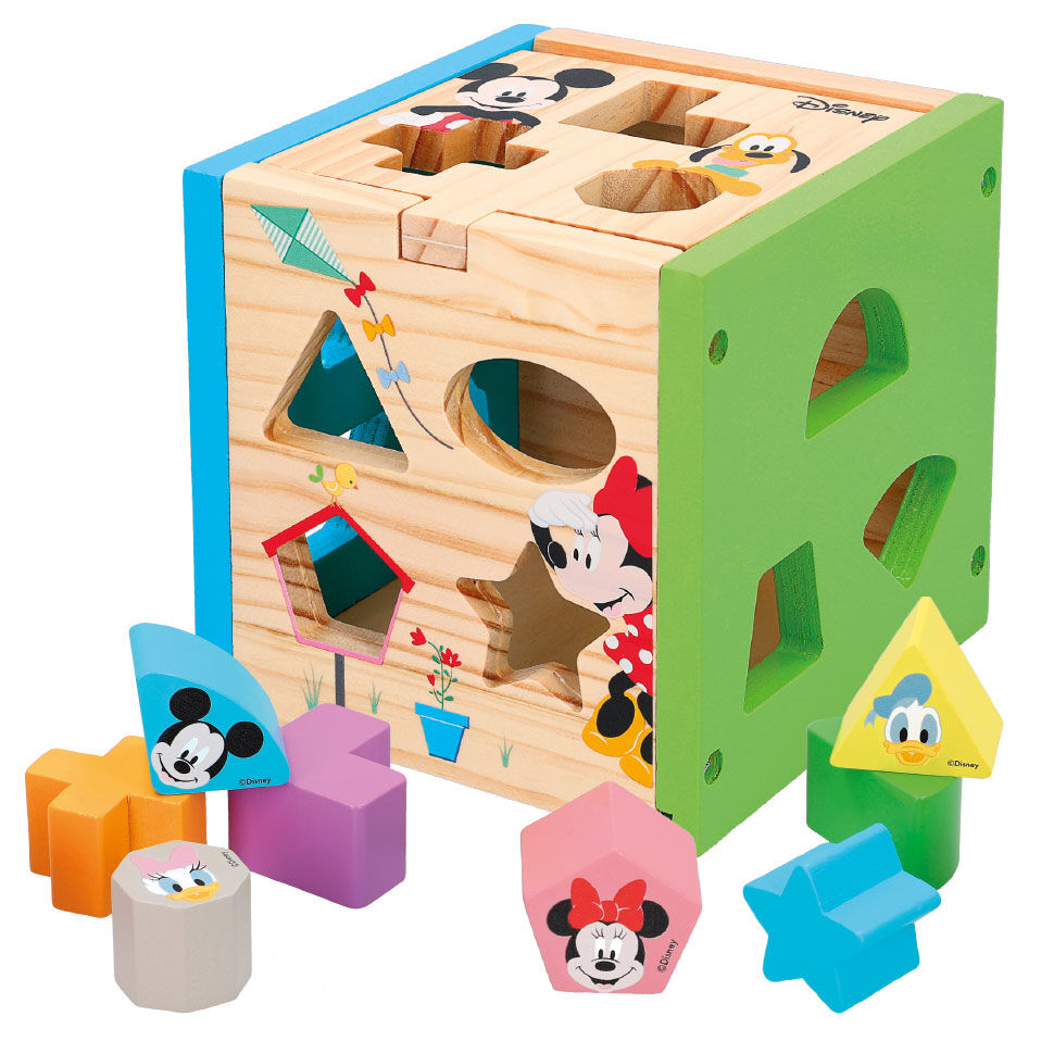 Cubo formas madera Mickey Minnie Disney