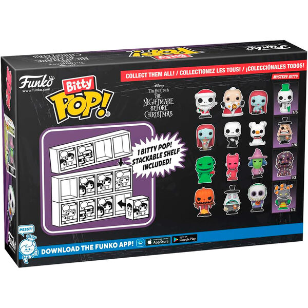 Blister 4 figuras Bitty POP Disney Pesadilla Antes de Navidad Santa Jack