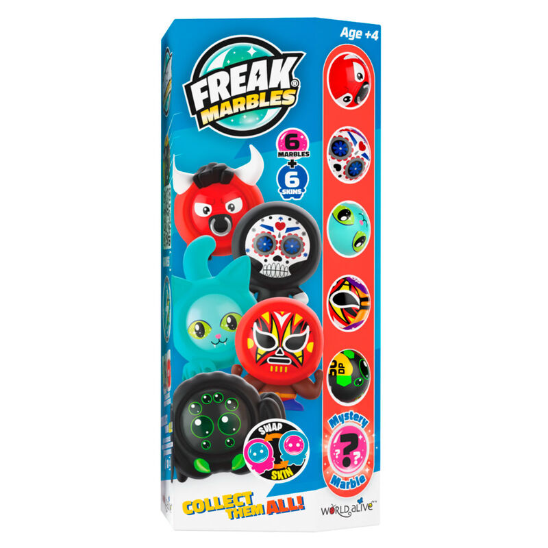 Set 6 Canicas + Skin – Freak Marbles surtido