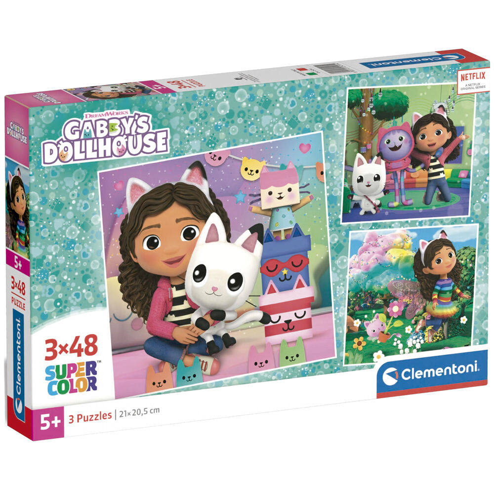 Puzzle La Casa de Muñecas de Gabby 3x48pzs