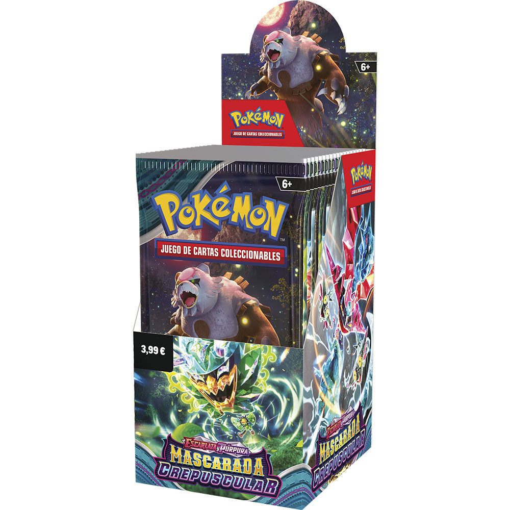 Sobre cartas Mascarada Crepuscular Escarlata y Purpura Pokemon Español