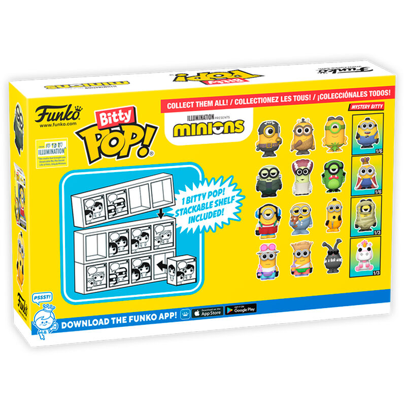 Blister 4 figuras Bitty POP Minions Series 4 - Imagen 3