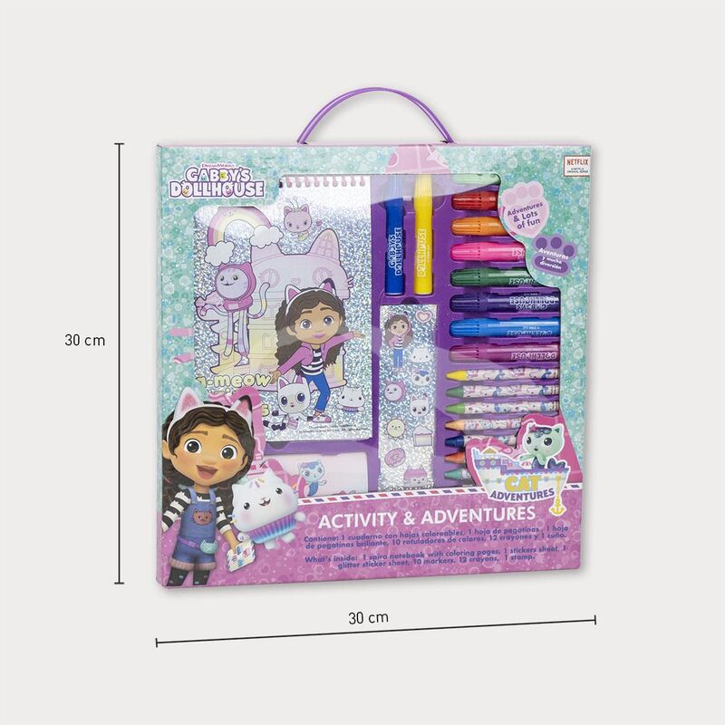 Set papeleria coloreable La Casa de Muñecas de Gabby