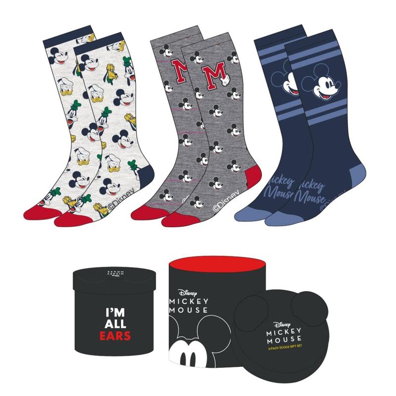Set 3 calcetines Mickey Disney adulto