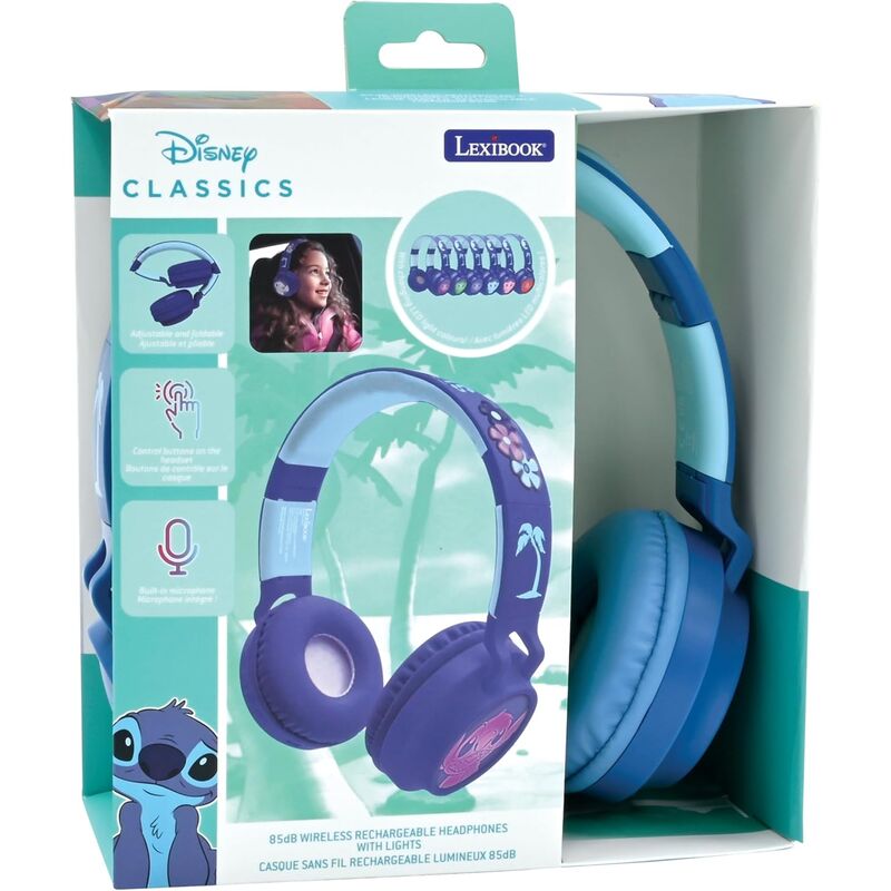 Auriculares inalambricos luminosos Bluetooth Stitch Disney
