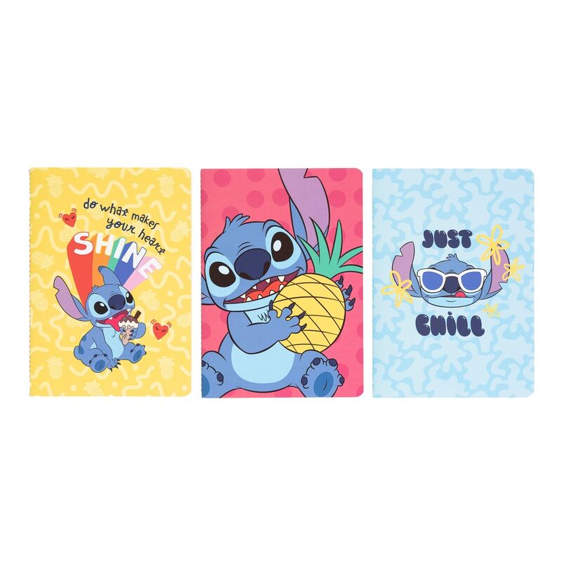 Set 3 cuadernos A5 Tropical Stitch Disney
