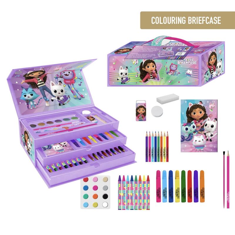 Maletin papeleria coloreable La Casa de Muñecas de Gabby