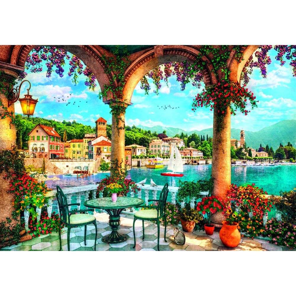 Puzzle Balcony view of Lake Como High Quality 1000pzs
