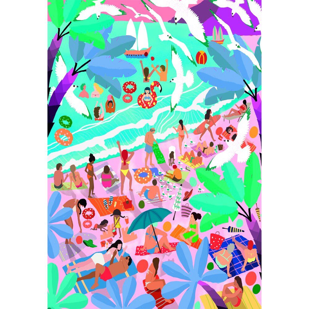 Puzzle Sunday at the Beach High Quality 1000pzs