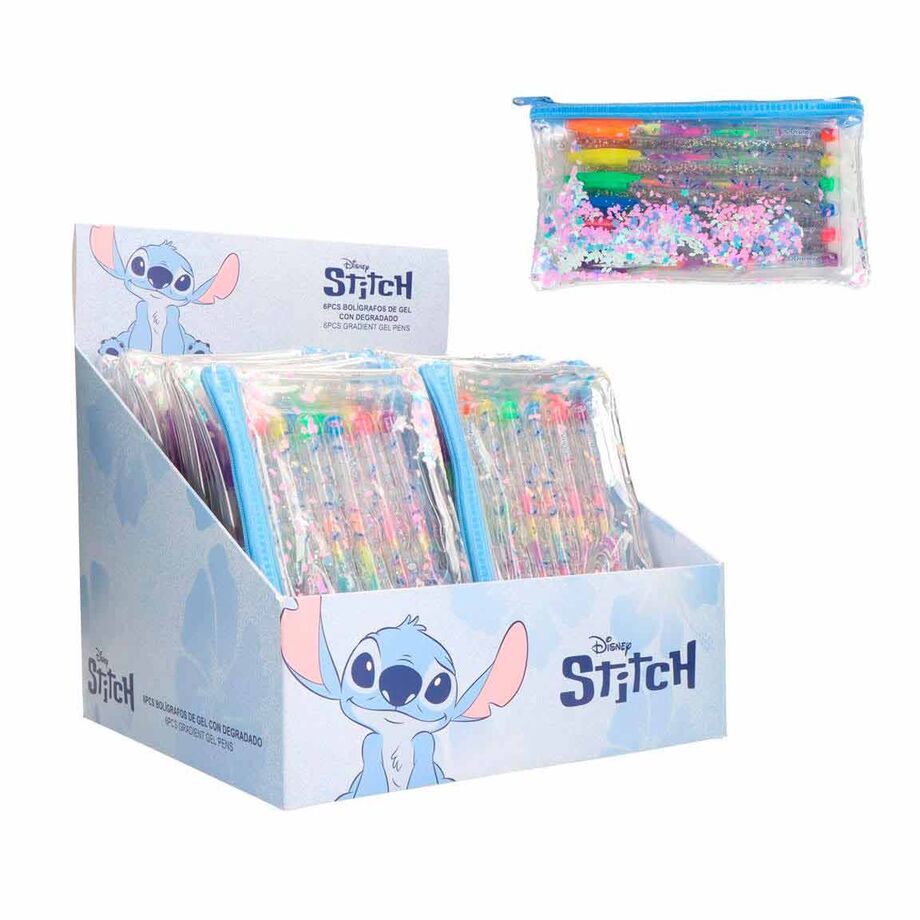 Blister 6 boligrafos gel Stitch Disney