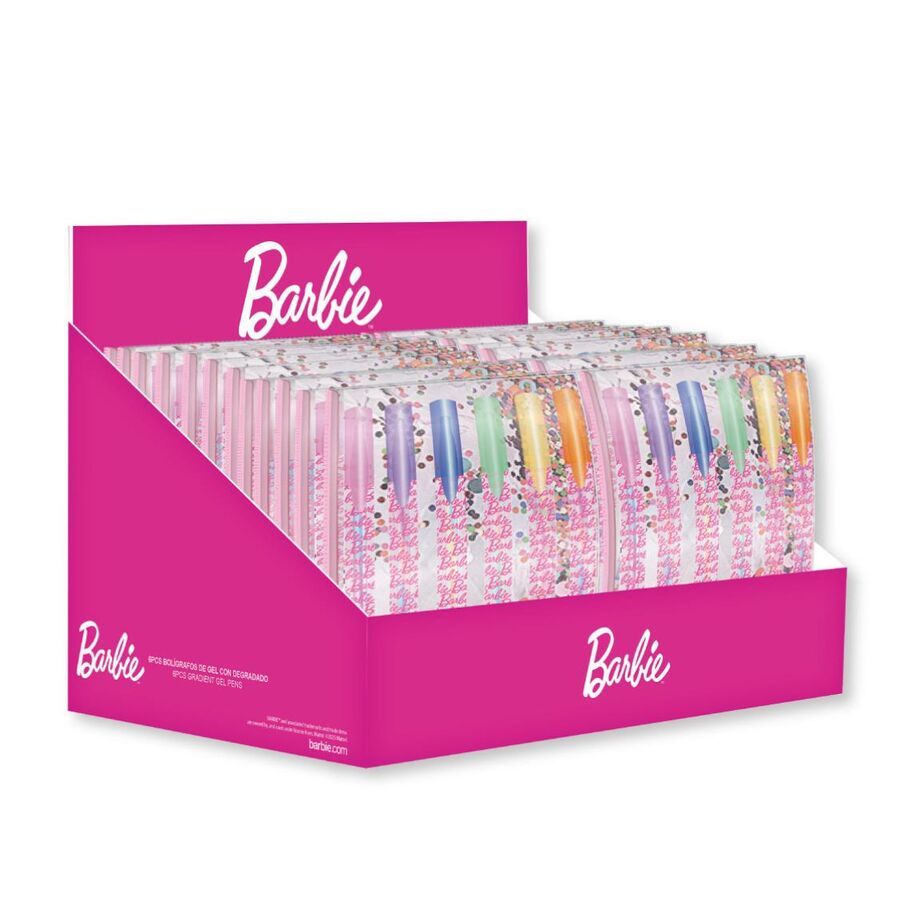 Blister 6 boligrafos gel Barbie