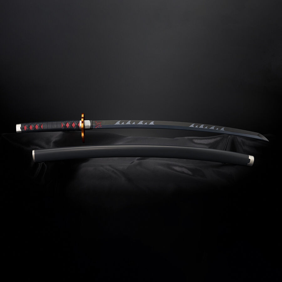 Replica Nichirin Sword Tanjiro Kamado Kyojuro Rengokus Sword Guard Demon Slayer Kimetsu no Yaiba 88cm