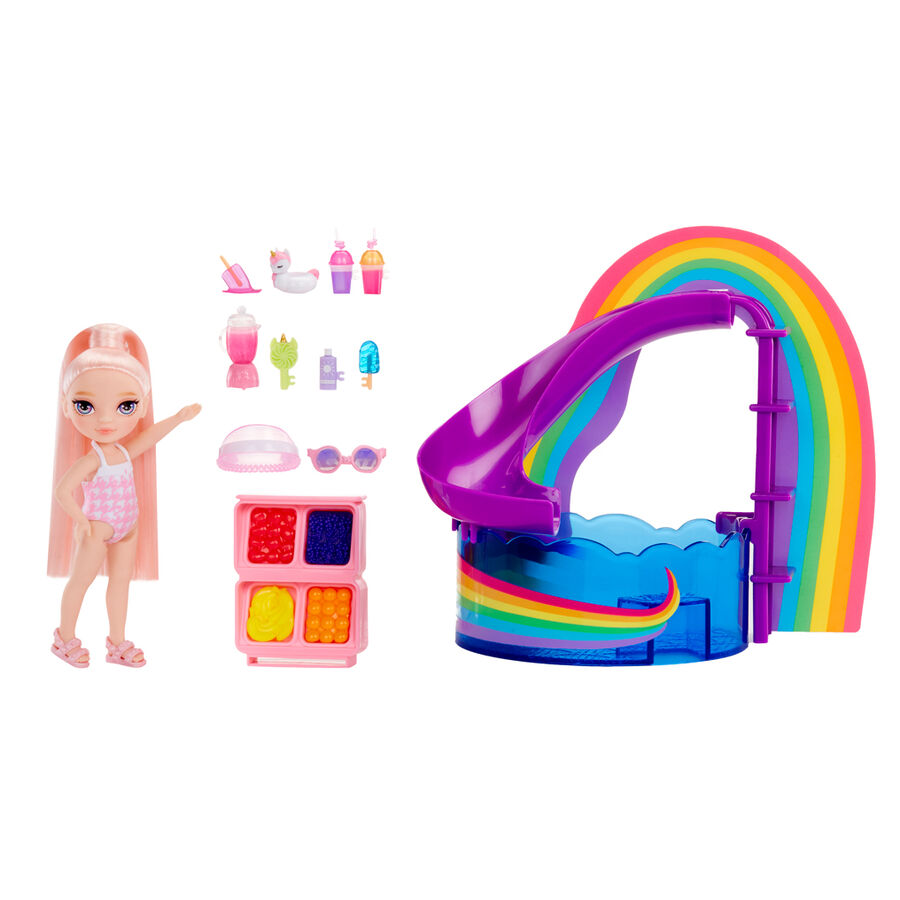 Playset + Muñeca Little Pool Day with Blush Rainbow High