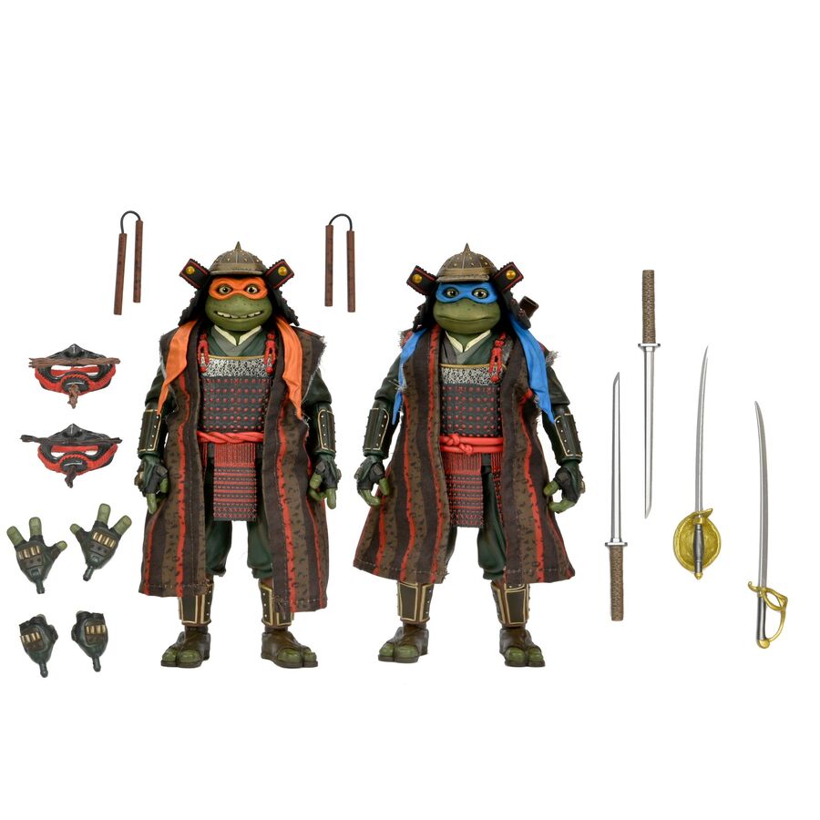 Blister 2 figuras Leonardo & Michelangelo Teenage Mutant Tortugas Ninja 3 18cm