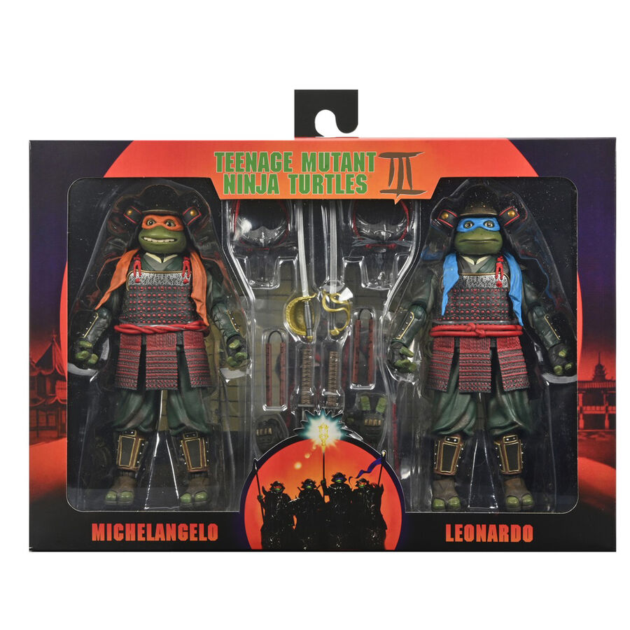 Blister 2 figuras Leonardo & Michelangelo Teenage Mutant Tortugas Ninja 3 18cm