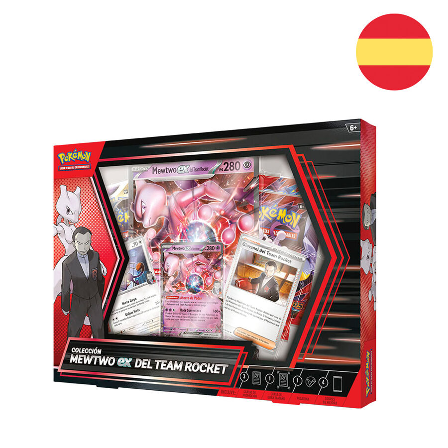Blister cartas Mewtwo ex del Team Rocket Juntos de Aventuras Pokemon español