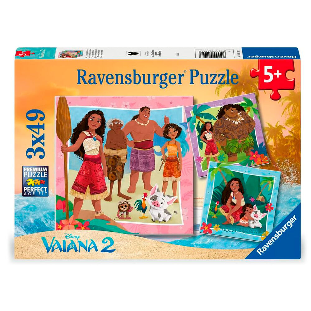 Puzzle Vaiana 2 Disney 3x49pzs