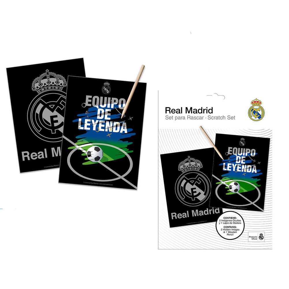 Set papeleria Scratch Art Real Madrid