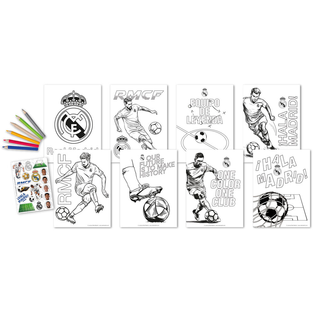 Set de Colorear con pegatinas Real Madrid