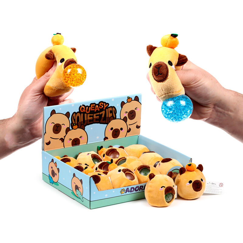 Peluche Estrujable Capibara Queasy Squeezies surtido