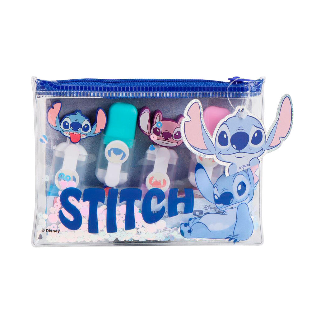 Estuche 4 subrayadores Stitch Disney surtido