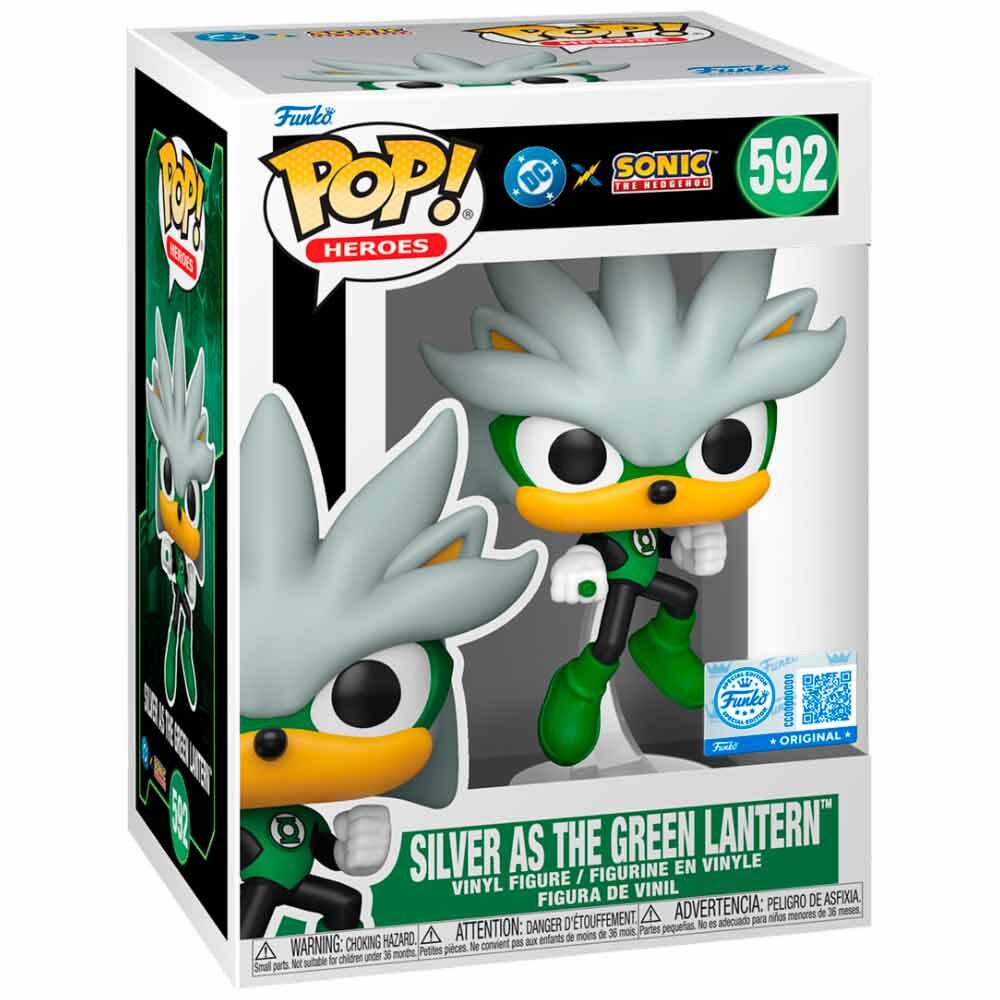 Figura POP Sonic The Hedgehog DC Comics Silver As the Green Lantern Exclusive