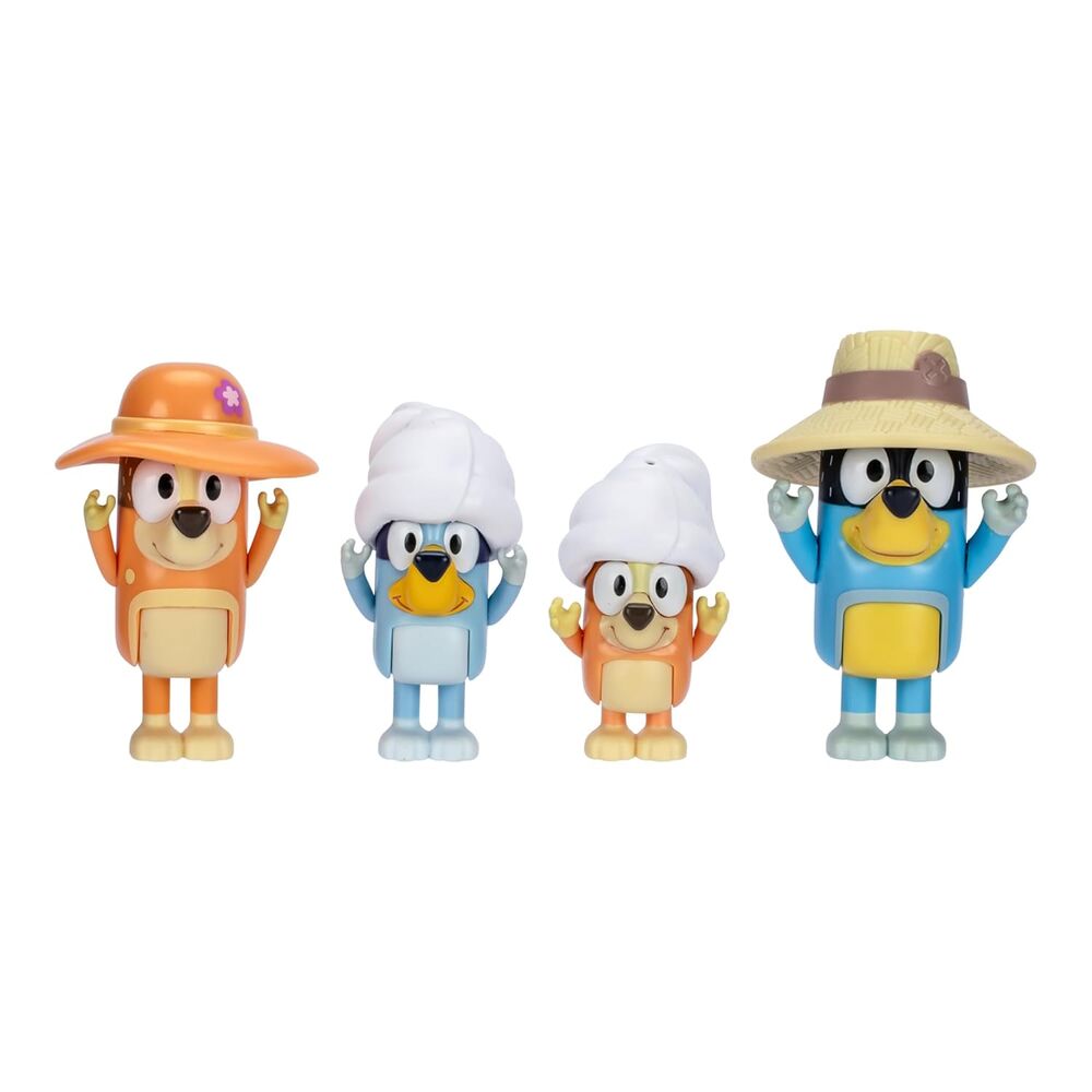 Blister 4 figuras Familia Viaje Bluey