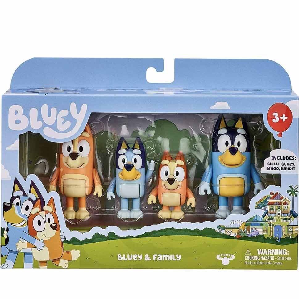Blister 4 figuras Familia Bluey