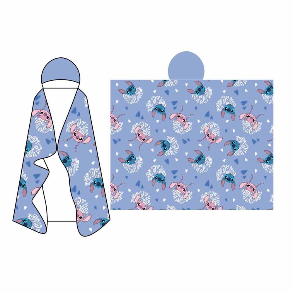 Manta coralina capucha Stitch Disney 120x150cm