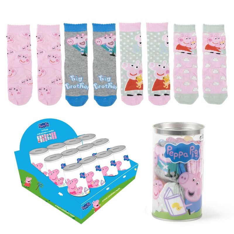 Hucha 4 pares calcetines Peppa Pig