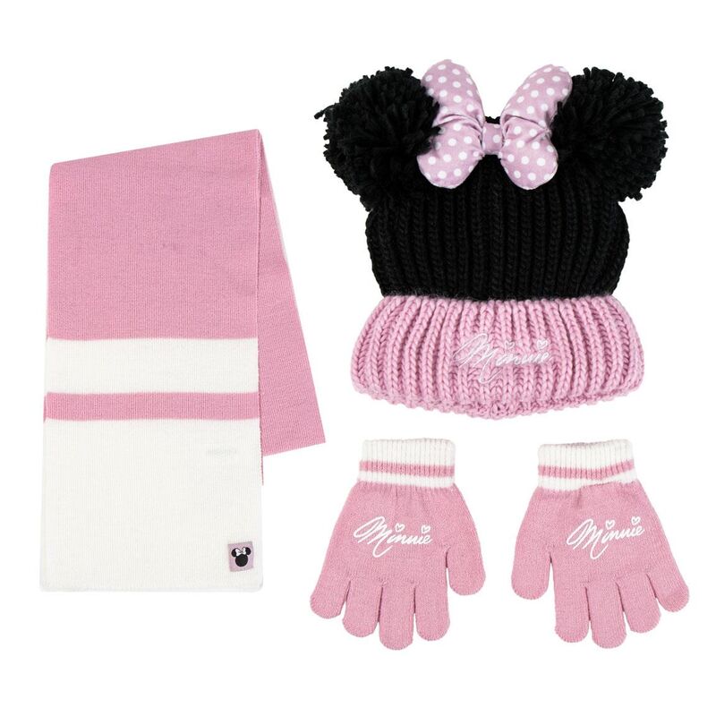 Conjunto gorro guantes bufanda Minnie Disney