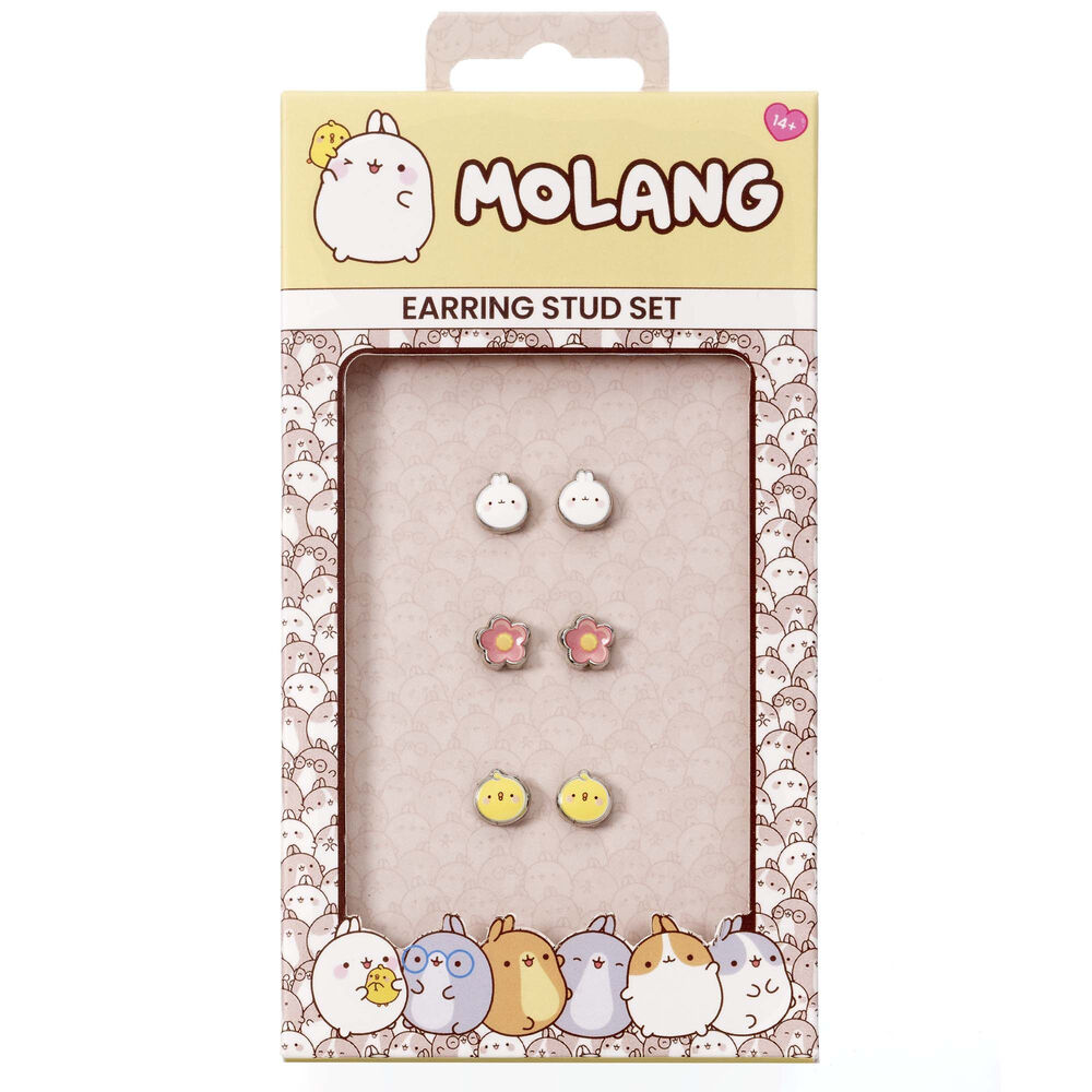 Blister 3 pares de pendientes Molang