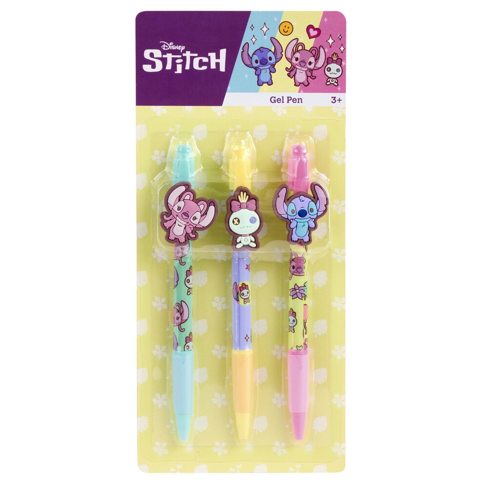Blister 3 boligrafos gel Stitch Disney