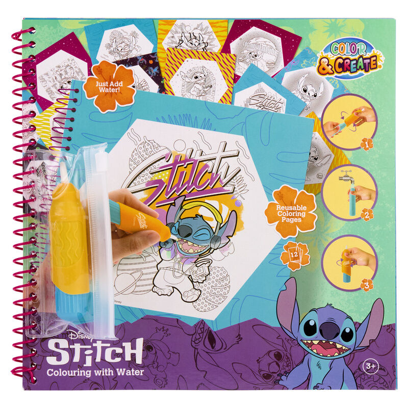 Libro magico pinta con agua Stitch Disney
