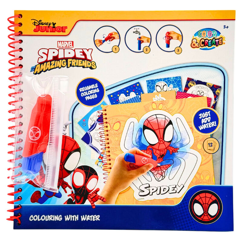 Libro magico pinta con agua Spiderman Marvel