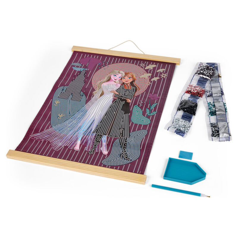 Marco madera pinta con diamantes Frozen Disney