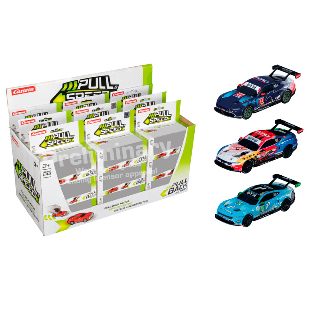 Coche Ford Mustang GT3 pull back surtido