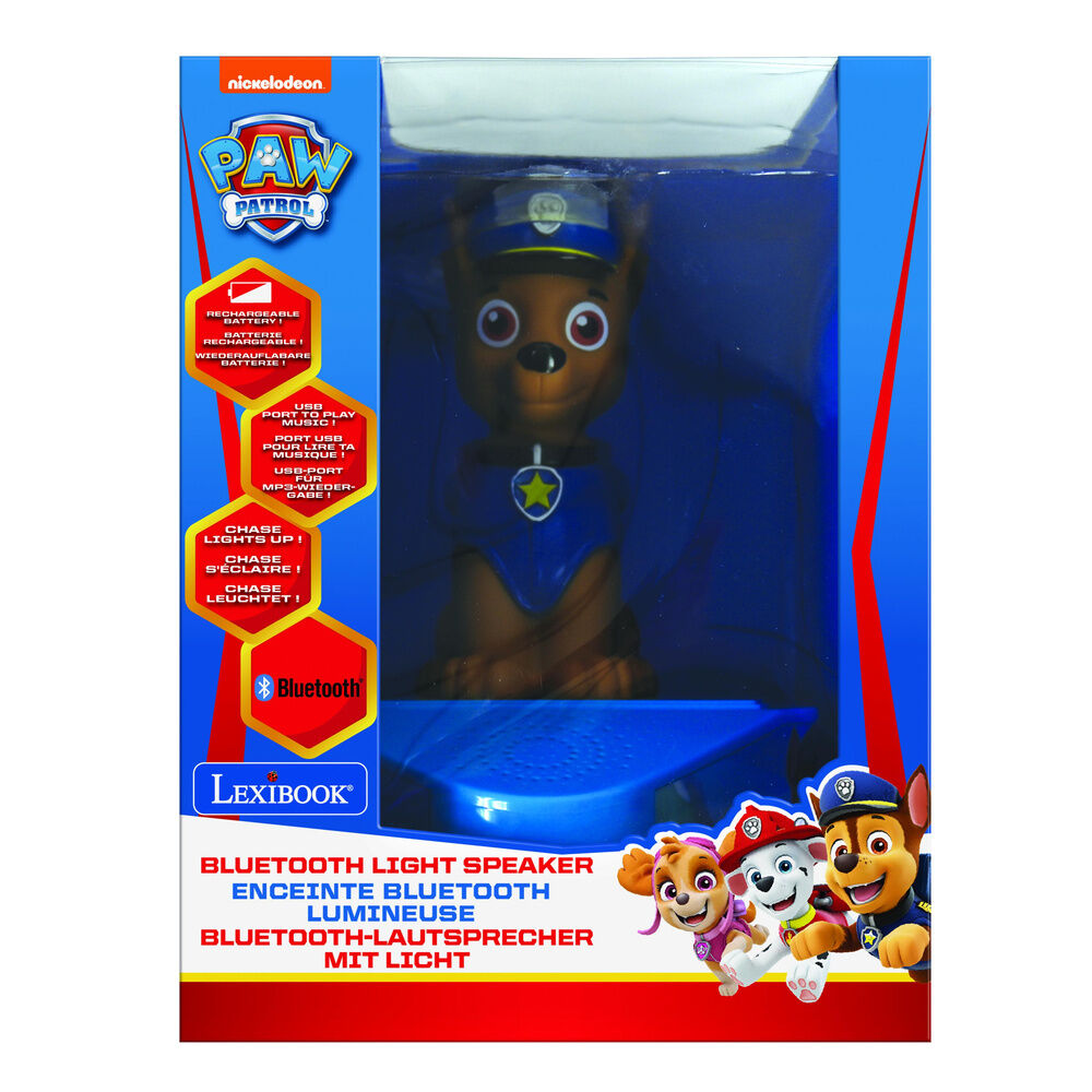 Altavoz Bluetooth Figura Luminosa Chase Patrulla Canina Paw Patrol