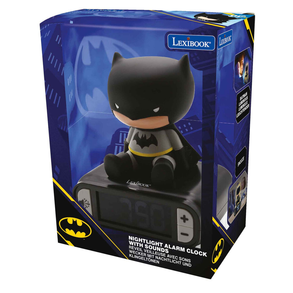 Reloj Despertador Luz Nocturna 3D Batman DC Comics