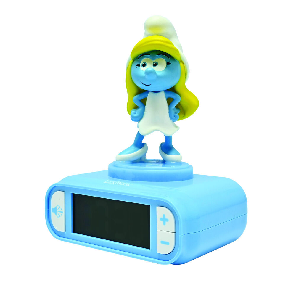 Reloj Despertador Luz Nocturna 3D Pitufina Los Pitufos