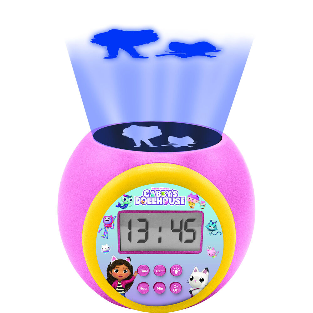 Reloj Despertador Proyector La Casa de Muñecas de Gabby