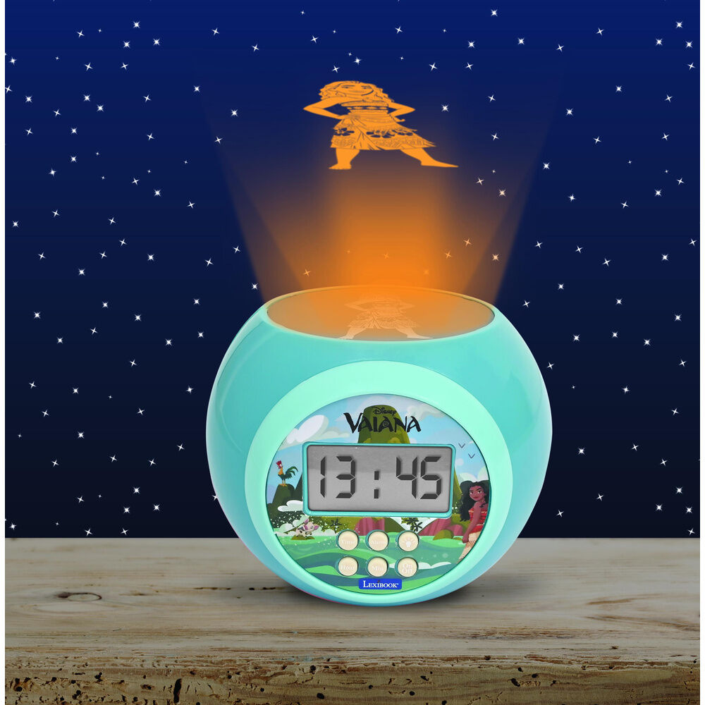 Reloj Despertador Proyector Vaiana Moana Disney